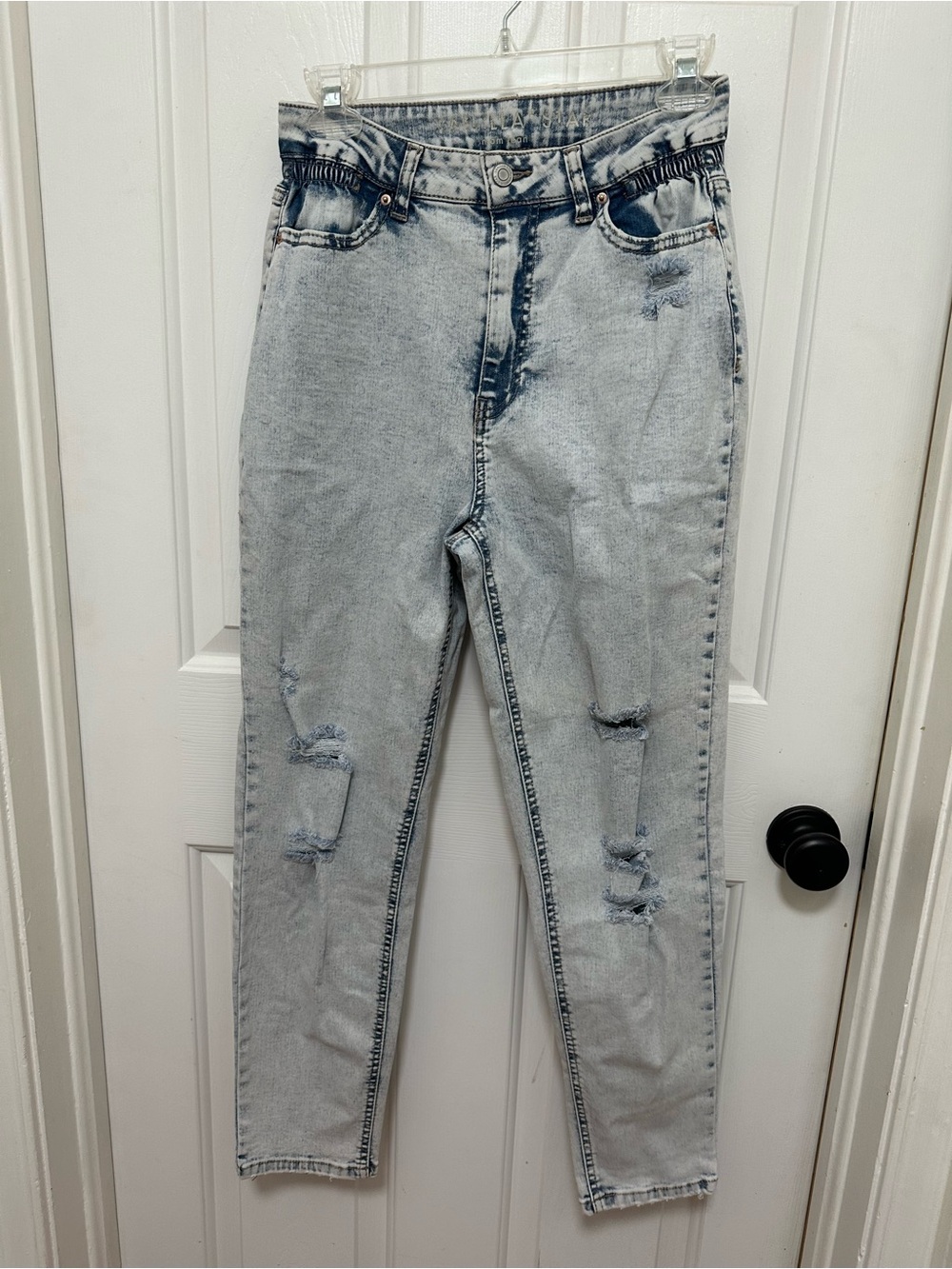 0344 Vanilla Star Light Blue High-Rise Distressed Jeans women’s 7